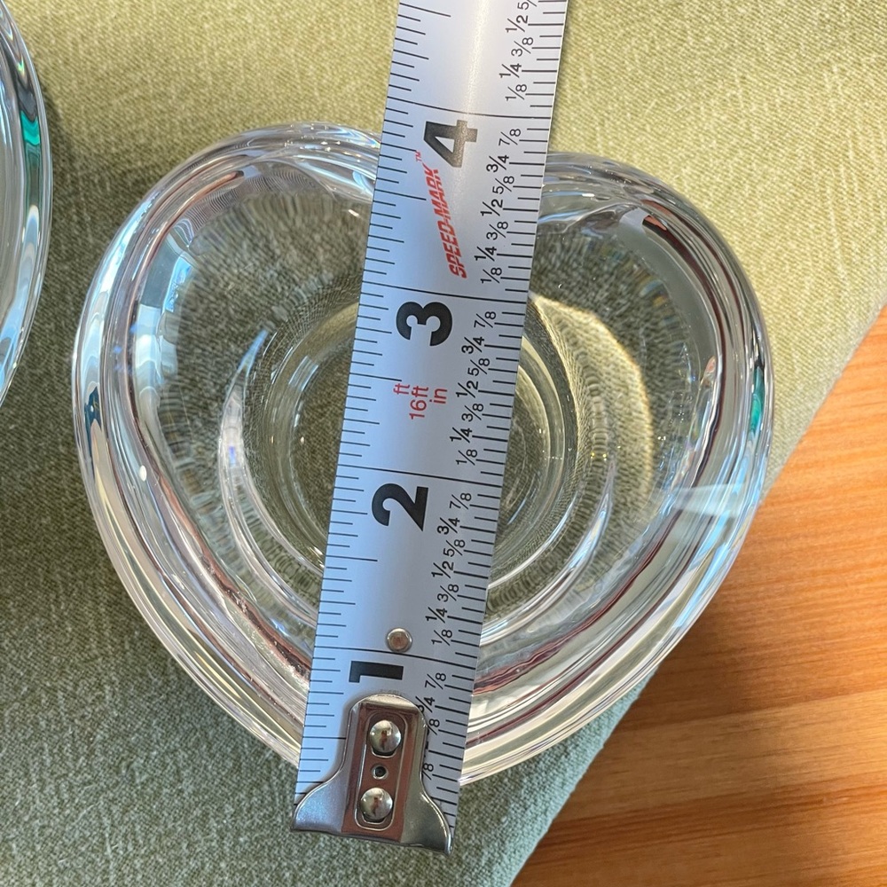 Amour Heart Shaped Crystal Votive Tealight Candle Holders Set of 2 Glass Love - Picture 16 of 16